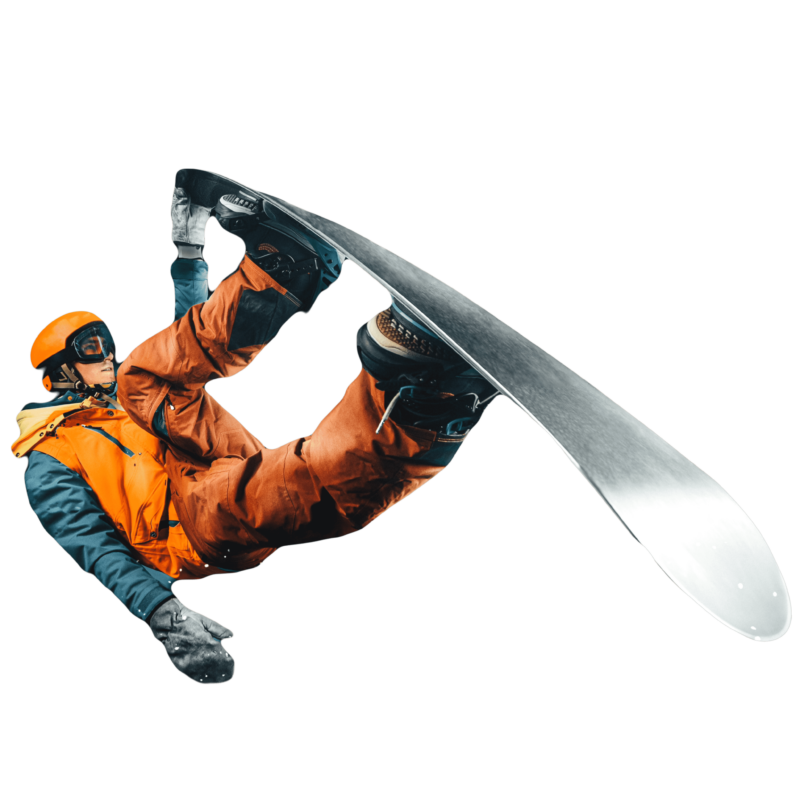 Advanced snowboarder doing a flip