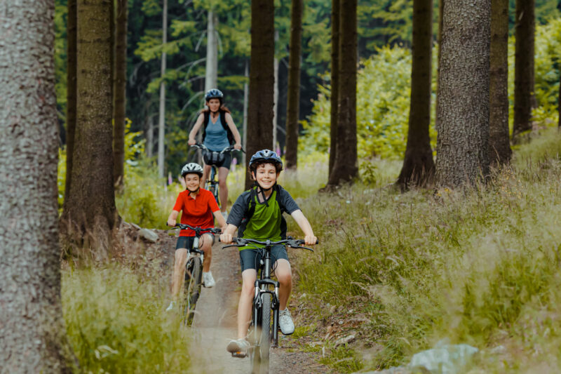 family riding