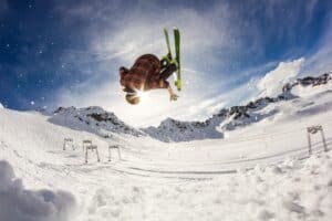skier off jump